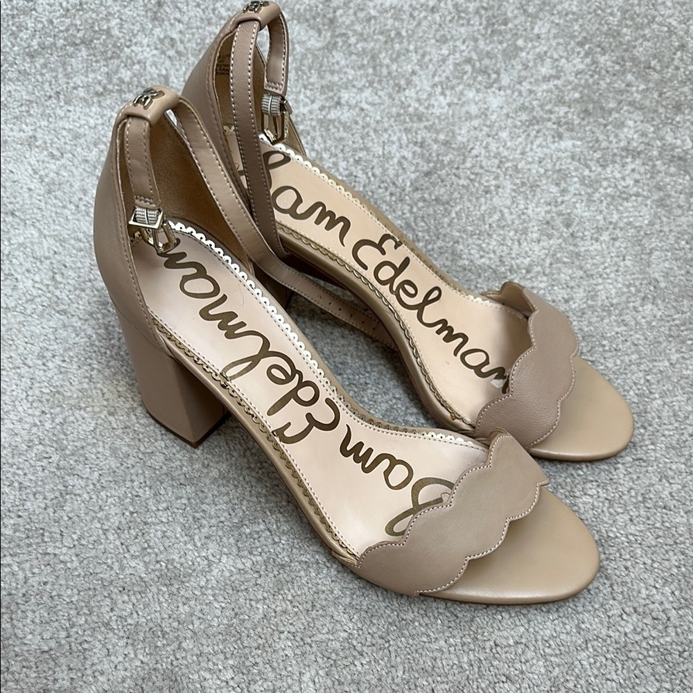 Sam Edelman Women's Tan Block Heel Sandals, 10, EU 40